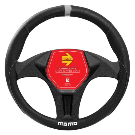 FUNDA VOLANTE MOMO ELEGANT UNIVERSAL NEGRO Y GRIS 38-39CM