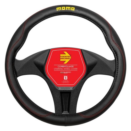 FUNDA VOLANTE MOMO 011 COMFORT  BLACK-RED PU S 36,5CM-37,9CM
