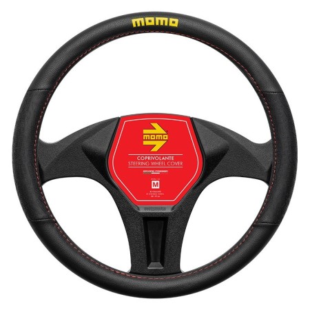FUNDA VOLANTE MOMO LAP BLACK-RED M 38-39CM