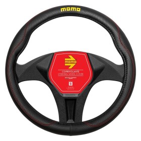 FUNDA VOLANTE MOMO 011 COMFORT  BLACK-RED PU S 38CM-39CM