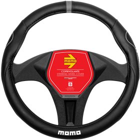 FUNDA DE VOLANTE MOMO SUPERGRIP NEGRA Y GRIS PU