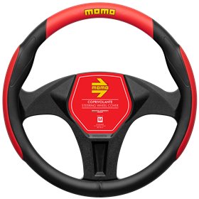 FUNDA DE VOLANTE ERGONOM�TRICA MOMO NEGRA-ROJA