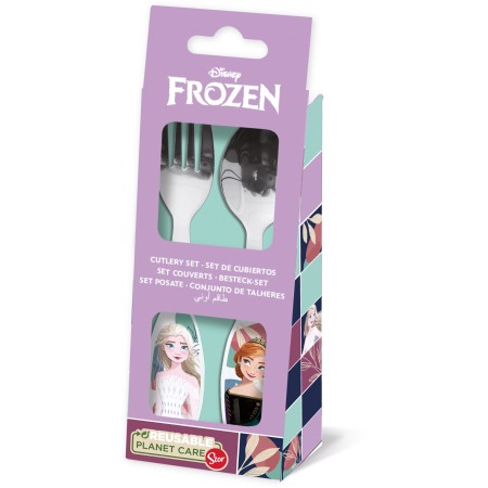 JUEGO DE CUBIERTOS EL�PTICOS MET�LICOS 2 PIEZAS FROZEN