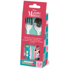 JUEGO DE CUBIERTOS 2 PCS EL�PTICOS MET�LICOS MINNIE