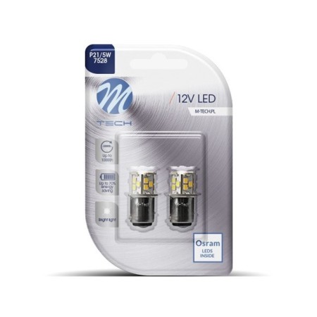 BLISTER 2X M-TECH ECONO LB113W - BAY15D, 21XSMD2835, BLANCO