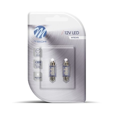 BOMBILLAS LED SMD AZUL PLAFON 36MM 12V C5W