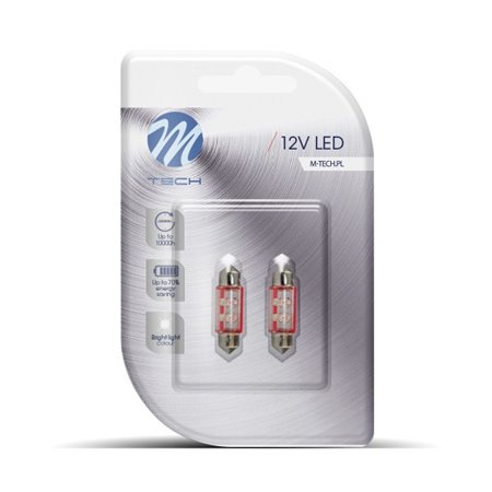 BOMBILLAS LED SMD ROJO PLAFON 36MM 12V C5W