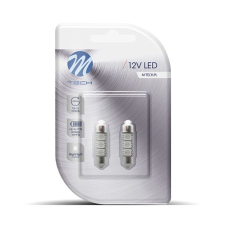 BLISTER 2X M-TECH ECONO LB310B - C5W 36MM, 3XSMD5050 LED, 12V CANBUS,  AZUL