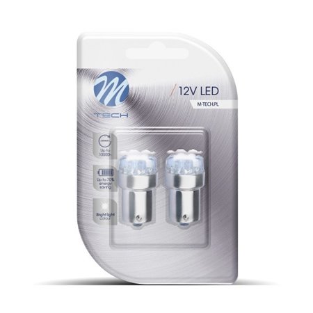 BLISTER 2X LED L033W - BA15S 9LED 5MM BLANCO
