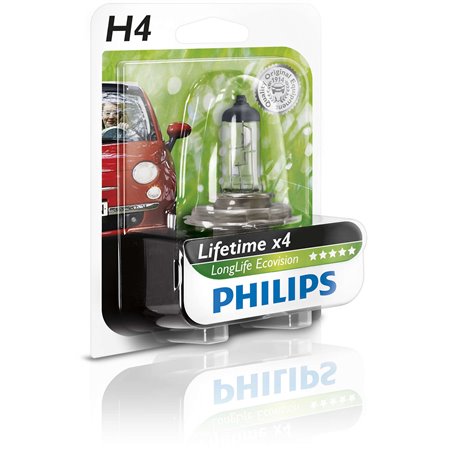 PHILIPS H4 LONGLIFE ECOVISION 12V60/55W P43T-38 B1