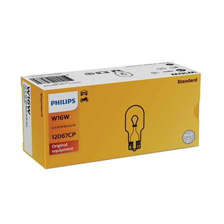 PHILIPS W16W 12V16 W2,1X9,5D CP | 10 UDS