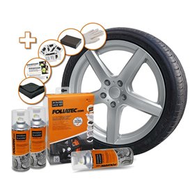 KIT DE PINTURA EN SPRAY PARA LLANTAS 2C PLATEADO MET�LICO BRILLANTE