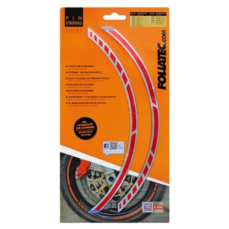 PIN STRIPING RACING ROJO 14 BANDAS DE 7 MM X 41 CM  INCLUIDO ESPACIADOR
