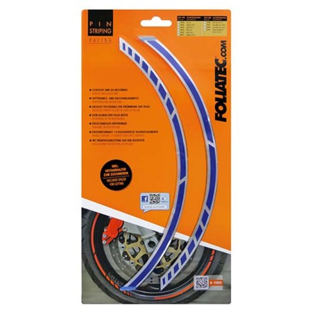PIN STRIPING RACING AZUL 14 BANDAS DE 7 MM X 41 CM  INCLUIDO ESPACIADOR