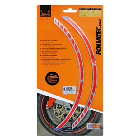 PIN STRIPING RACING NEON ROJO 14 BANDAS DE 7 MM X 41 CM  INCLUIDO ESPACIADOR