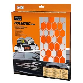 PEGATINA PARA EL COCHE DISE�O HEXAGON NARANJA
