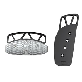 JUEGO 2 PEDALES OMP ALUMINIO ANODIZADO NEGRO COCHE AUTOMATICO