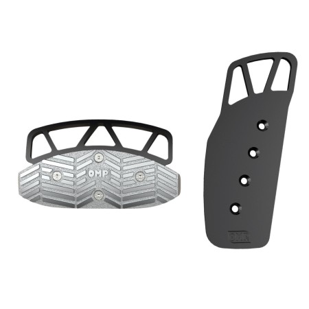 JUEGO 2 PEDALES OMP ALUMINIO ANODIZADO NEGRO COCHE AUTOMATICO