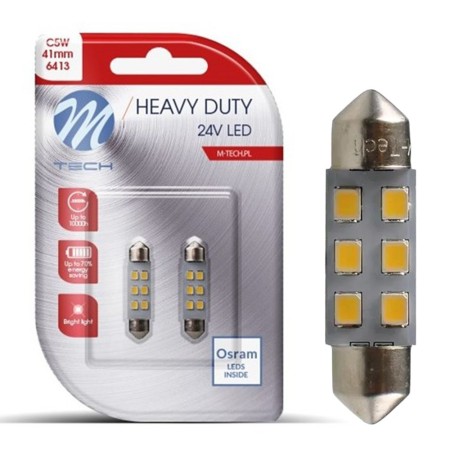 BLISTER 2X LED L9105W - C5W 41MM 6XSMD2835 24V BLANCO | 10 UDS