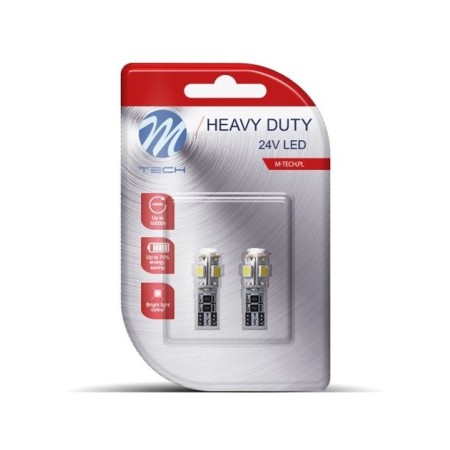 BLISTER 2X LED L9321W - W5W 5XSMD5050 CANBUS 24V BLANCO