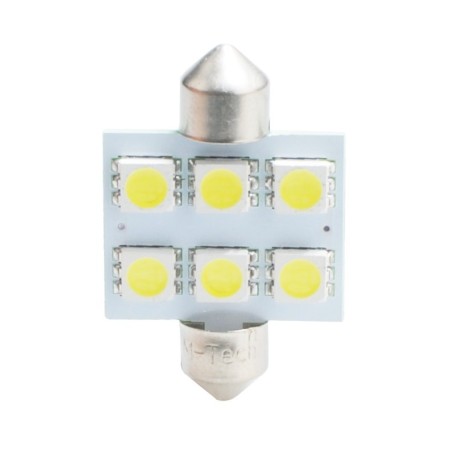 L052W - C5W 36MM 6XSMD5050 12V BLANCO | 10 UDS