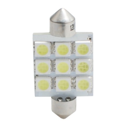 L059W - C5W 41MM 9XSMD5050 12V BLANCO | 10 UDS